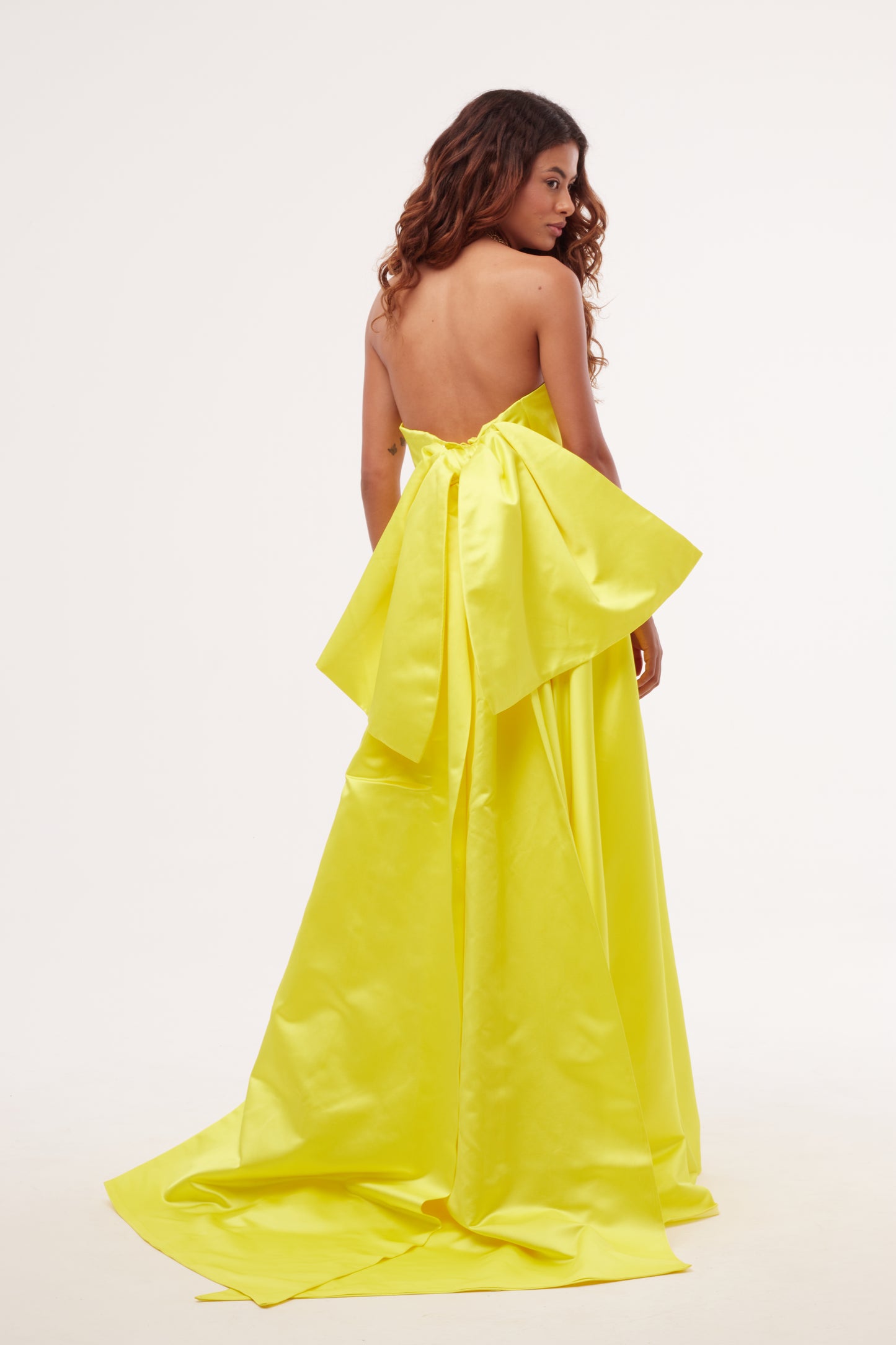 Vestido Estruturado Amarelo com Laço - ER