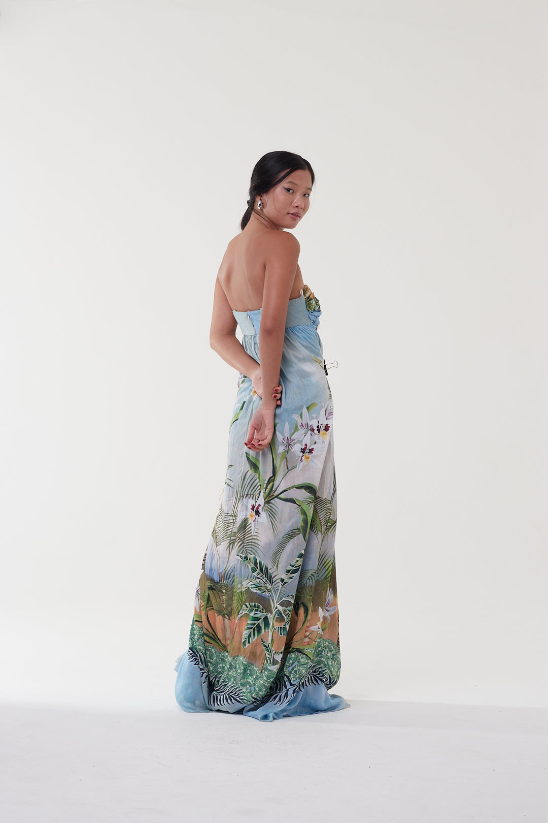 Vestido Longo Tropical Sky Azul - PatBo