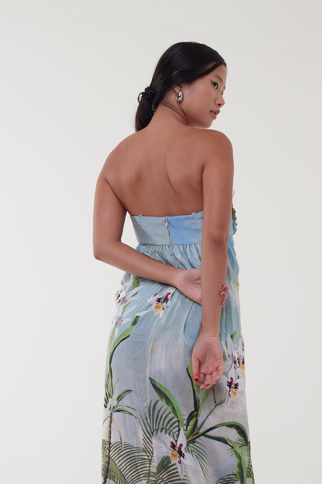 Vestido Longo Tropical Sky Azul - PatBo