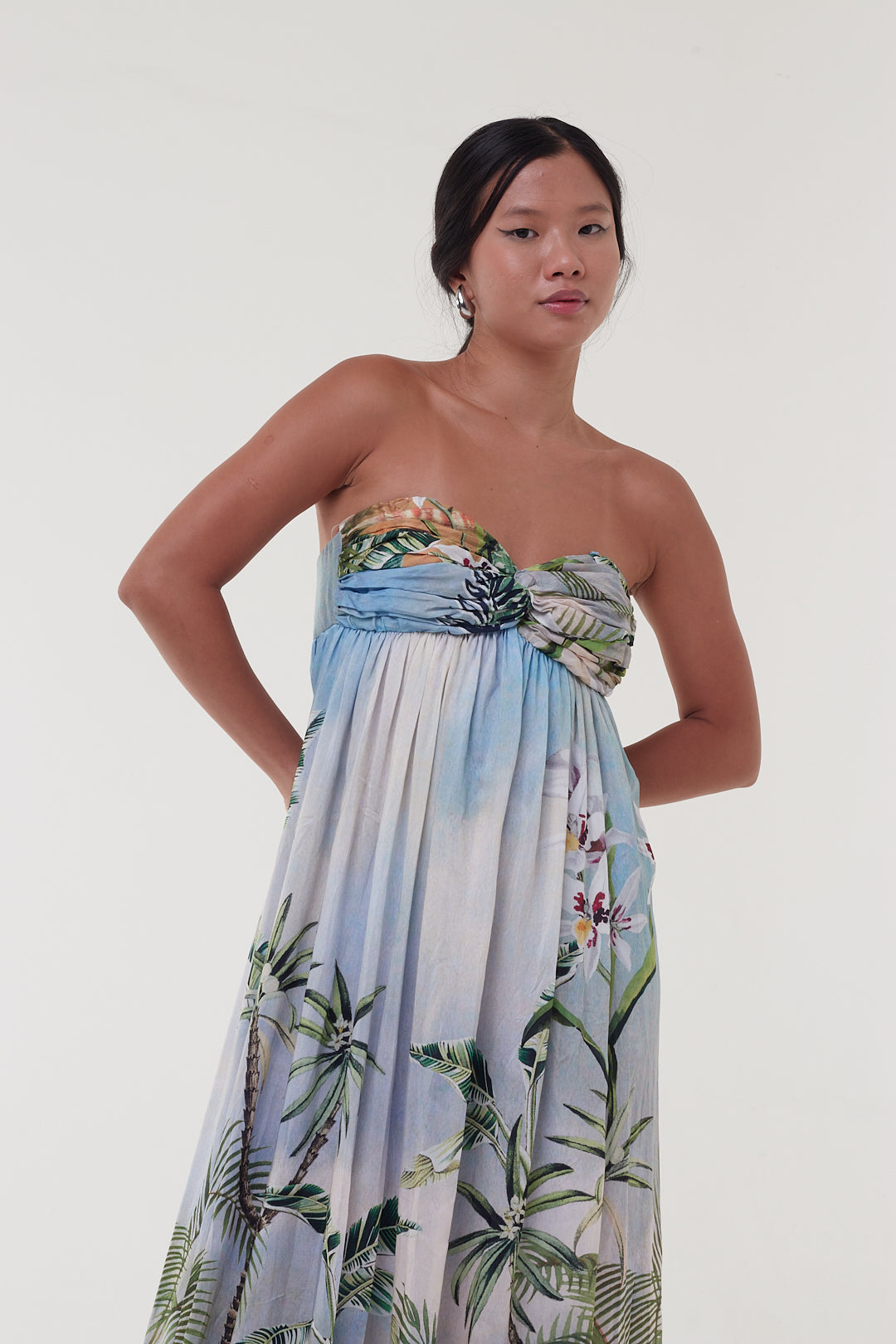 Vestido Longo Tropical Sky Azul - PatBo