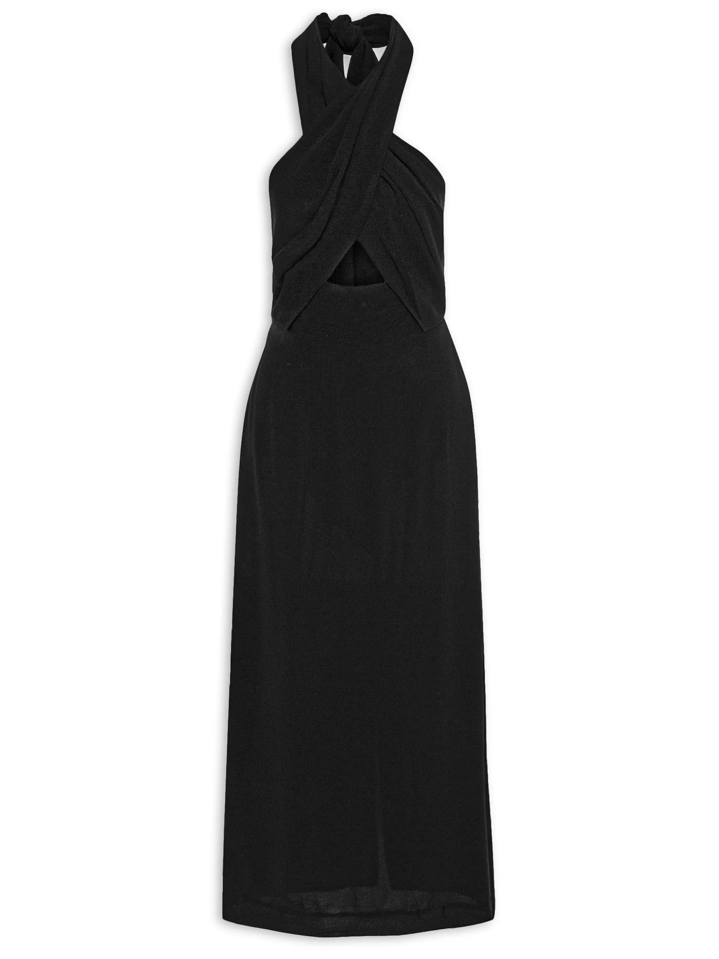 Vestido Com Busto Transpassado Preto - Animale